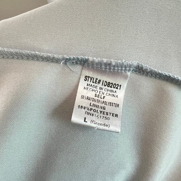 Citrus & Lemon Dress Women's L Blue Lace Elastic Waist Knee Length Modest Chic - Picture 8 of 8